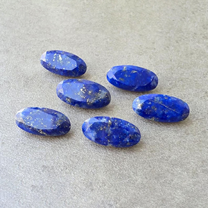 พลอยลาพิส ลาซูลีธรรมชาติทรงรีขนาดใหญ่เจียระไนแบบเหลี่ยม สำหรับทำเครื่องประดับ - Product Image 4