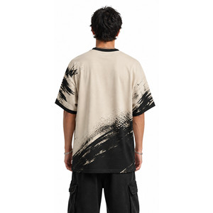 เสื้อยืดโอเวอร์ไซส์ลายกราฟิกแบบยูนิเซ็กซ์ พิมพ์ลายแปรงแบบนามธรรม แขนสั้น สไตล์สตรีทแวร์ลำลอง น้ำหนักเบา คุณภาพสูง - Product Image 5