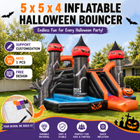 Château gonflable d'Halloween avec toboggan aquatique, dinosaure, personnalisé, commercial, en PVC, pour la location de fêtes d'enfants