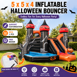 <span class=keywords><strong>Castillo</strong></span> Inflable de Halloween con Tobogán, Brincolín Comercial Personalizado para Fiestas Infantiles de Alquiler - Product Image 1