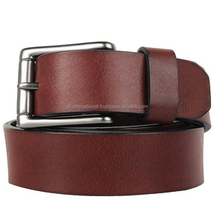 Cinturón informal de cuero genuino de alta calidad, cinturón FORMAL con hebilla de acabado cromado antiguo - Product Image 4