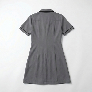 Grey Short Sleeve Lab Coat | Professional Medical <b>Nurse</b> Jacket | Contrast Trim Workwear Coat | Custom OEM Manufacturer - Product Image 2