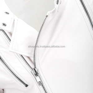 OEM 2025 Premium Pearl White Men's Motorbike Leather <b>Jacket</b> Low Moq Custom-Made High Quality Wholesale Leather Fashion <b>Jackets</b> - Product Image 4
