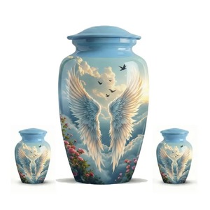 Jarrones de Cerámica de Alta Calidad al por Mayor, Jarrón Decorativo Moderno con Tapa, Diseño de Alas de Ángel, Nubes y Rosas, Recuerdo Decorativo - Product Image 1
