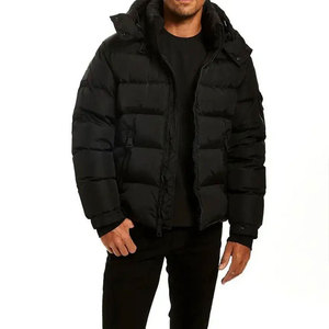 OEM Men's Shiny Puffer Jacket Winter Warm Hooded Duck Down <b>Coats</b> Winter Padding Windproof Polyester Wadding Puffer Jacket - Product Image 1