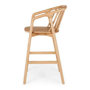 เก้าอี้บาร์ไม้เนื้อแข็งทำมือ ดีไซน์ทนทาน เป็นมิตรกับสิ่งแวดล้อม พร้อมเคลือบกันน้ำ เพื่อการตกแต่งภายในที่มีสไตล์ - Product Image 3