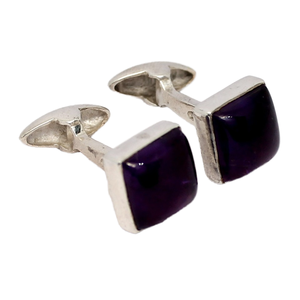 Mancuernillas de Amatista Natural Más Vendidas, Plata de Ley 925, para Regalos Corporativos y de Boda, Minoristas de Ropa Formal para Hombre - Product Image 1