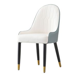 Set di 2 Sedie da Pranzo Moderne in Ecopelle Bianche e Blu con Gambe in Metallo per Soggiorno, Sala da Pranzo o Sala Ricevimenti - Product Image 4