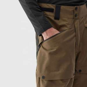 Pantalones de Trabajo para Hombre, Color Marrón, Cintura Alta, Múltiples Bolsillos, Material de Lona Resistente al Viento, Estilo Invernal - Product Image 6
