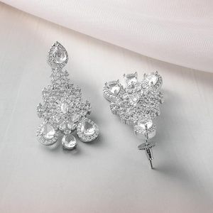 Ensemble collier et boucles d'oreilles en alliage plaqué or avec zircon, design classique pour femmes, bijoux de mariage - Product Image 2