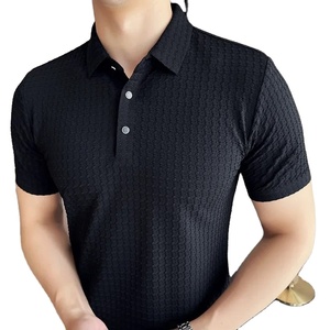 Polo de alta elasticidad para hombre, novedad de verano 2025, camiseta informal de manga corta con solapa de Waffle de seda helada de Color sólido, ropa para hombre - Product Image 5