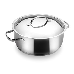 Pentola per zuppa in acciaio inossidabile con coperchio da 3 litri per cucinare e servire - Product Image 1