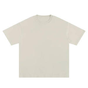 100% Cotton Nonwoven Solid Vintage Formal T-Shirt Regular Fit <b>Drop</b> Shoulder Custom High Quality Printing Heavy Weight Men - Product Image 1