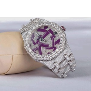 นาฬิกาข้อมือผู้ชาย Seiko ควอตซ์สุดหรู สไตล์ฮิปฮอป ประดับเพชร Moissanite ความใสระดับ VVS ผลิตจากสแตนเลสสตีล - Product Image 1