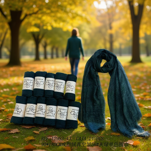 Écharpe Angelina 90x180cm Gris Vert Monochrome Velours Anneau Anti-Plis Sous Vide Fular - Product Image 3