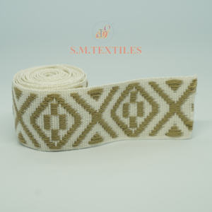 Cinta de Poliéster 100% con Diseño Étnico Personalizado, Tejido Jacquard, Patrón Decorativo para Prendas de Vestir, Fabricante OEM ODM - Product Image 3