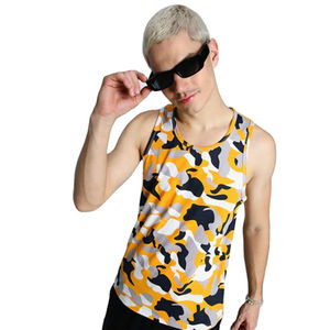 Débardeur d'été pour homme imprimé intégral, gilet léger et doux en polyester de haute qualité, motif camouflage, vêtement décontracté de plage - Product Image 2