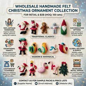 Jouets de Noël en feutre faits à la main pour la décoration des fêtes, cadeaux, ornements et approvisionnement en gros pour l'exportation mondiale aujourd'hui - Product Image 6