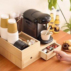 ที่เก็บแคปซูลกาแฟไม้คุณภาพสูงพร้อมลิ้นชัก 2 ชั้น และที่จัดเก็บแคปซูลชาสำหรับเคาน์เตอร์ครัวและสำนักงาน - Product Image 4
