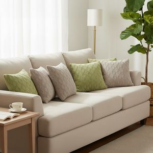 Fundas de Almohada de Punto Trenzado SOGA, 6 Piezas, 3x 45cm Verde Salvia, 2x 45cm Marrón Chocolate Oscuro, Fundas de Almohada de Punto Diamante para Sofás de Sala de Estar - Product Image 2