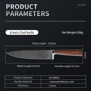 มีดแคมป์ปิ้งสแตนเลสคุณภาพสูงพรีเมียม ด้ามไม้ พร้อมปลอกหนัง รับผลิตตามแบบ OEM - Product Image 4