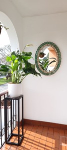 Beautiful Green Glass Panel Decorative Oval Shape Mirror Ideal For Special Occasion Home Decor And Gifting Purpose From India - Product Image 2