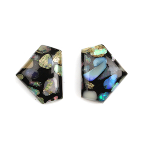 Wholesale Bulk 10x13mm Natural Black Copper Flat Back Cabochon Calibrated Fancy Shape High Polished Opaque Quartz Jewelry Making - Product Image 1