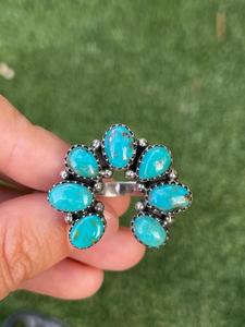 Bague tendance en argent sterling 925 avec pierre précieuse turquoise d'Arizona originale, bagues de créateur, prix d'usine en gros, bijoux - Product Image 3