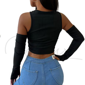 Top Corto a Cuadros para Mujer, Diseño Moderno, Verano, Manga Corta, Personalizable, Transpirable, Ecológico, de Algodón, con Logotipo Personalizado - Product Image 5