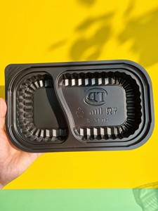 Factory <b>Cheap</b> Price 1-2 Compartments Disposable Plastic Food Container with Lid Black Color Take Away New Product Ideas 2026 - Product Image 2