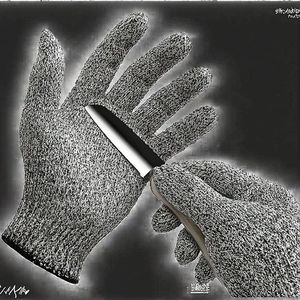 Guantes de Trabajo de Acero Inoxidable Resistentes a Cortes de Nivel 5 con Ajuste Superior, Puño de Seguridad ANSI A3, Agarre Flexible Antideslizante, Sin Polvo - Product Image 2