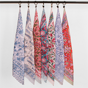 Mouchoirs en coton bio de luxe imprimés à la main, multicolores, style floral vintage, écologiques, cadeau pour adultes - Product Image 5