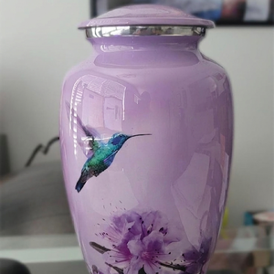 Heavy Duty Aluminum Cremation Urn - Metal Urn for Human Ashes Adult Size - Polished <b>Memorial</b> <b>Vase</b> with Screw Lid - Product Image 1