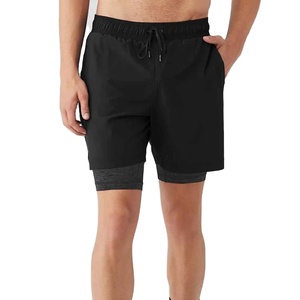 Nouveaux shorts de course noirs pour hommes, séchage rapide, avec poches, taille à cordon, longueur Bermuda, vêtements de sport décontractés, vente en gros - Product Image 1