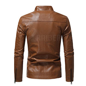 Veste en cuir de qualité supérieure avec une texture lisse et une coupe ajustée pour hommes - Product Image 2
