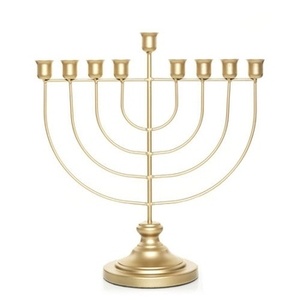 High Quality Metal Menorah Candle Stand For Jewish Hanukkah Festival Decorative Lighting Home Centerpiece - Product Image 1