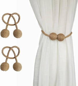 Rope Curtain Ticback Beaded Ball Jhut Rope Curtain Buckle 2 Pieces Tracks & Accessories Curtain Tieback - Product Image 1
