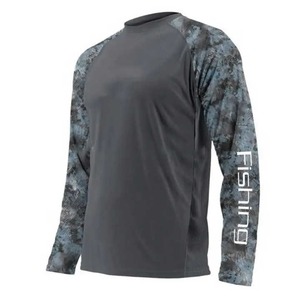 Chemise de pêche personnalisée en polyester 100% imperméable à manches longues avec impression numérique, protection UPF50+, vente en gros - Product Image 2