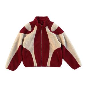 Vestes en polaire sherpa, fermeture éclair en laine, imprimé à motifs, veste d'hiver respirante, sans couture, coton et polyester, veste pour homme - Product Image 5