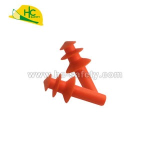 Tapones de silicona reutilizables de triple brida HC Safety EP02A con certificación CE/ANSI para protección auditiva de inserción a presión - Product Image 2