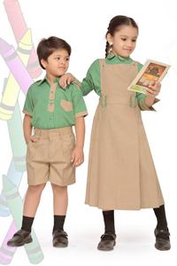Ensemble d'uniformes scolaires de style occidental avec logo personnalisé pour garçons et filles Chemise unisexe à manches courtes pour la saison estivale Fabriquée pour les enfants - Product Image 2