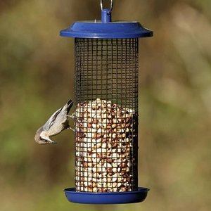 Cobalt Metal Mesh Mixed Seed and <b>Peanut</b> <b>Bird</b> <b>Feeder</b> Outdoor Garden Hanging <b>Feeder</b> - Product Image 1
