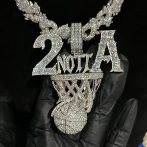 2 <b>Chain</b> A Moissanite Basketball Pendant 925 Silver Hip Hop Men's Jewelry Everyday Wear Themed Pendant Iced Out <b>Rapper</b> Pendant - Product Image 6