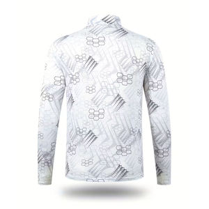 เสื้อยืดซับลิเมชั่นดีไซน์สำหรับผู้ชาย แขนยาว 3/4 ซิป ทรงปกติ น้ำหนักเบา ระบายอากาศได้ดี แห้งเร็ว ผลิตจากโพลีเอสเตอร์/คอตตอน - Product Image 2