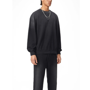 Sweat-shirt personnalisé pour hommes et femmes, effet délavé, coupe ample, col rond vintage, streetwear, OEM ODM en gros - Product Image 2