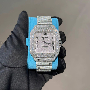 Reloj de Hip Hop con Diamantes, Bisel Cuadrado, Piezas de Reloj con Moissanita VVS, Correa Personalizada, Logotipo con Incrustaciones de Diamantes, Relojes para Hombre - Product Image 5