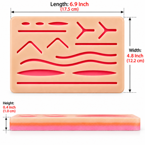 MJW 14 Wound Coussin d'entraînement à la suture en silicone à 3 couches, modèle réaliste de formation à la suture chirurgicale pour étudiants en médecine, certifié CE - Product Image 4