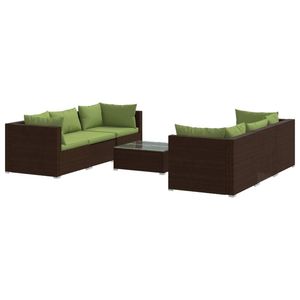 Ensemble de salon de jardin marron et vert avec coussins confortables - Product Image 2