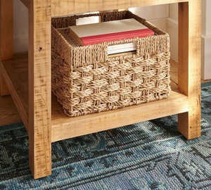 Woven seagrass <b>basket</b> with a <b>square</b> pattern Handmade Storage <b>Basket</b> Wholesale eco-friendly Made in Viet Nam - Product Image 3