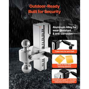 Attelage réglable de 8 pouces avec support à trois boules, récepteur de 2,5 pouces pour boules de 1-7/8 pouces et 2-5/16 pouces, capacité de remorquage maximale de 18 500 livres pour les véhicules de loisirs - Product Image 5